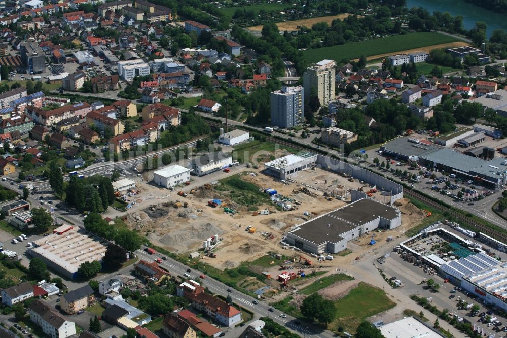 Bad Säckingen von oben - Entwicklungsgebiet der Wohngebiets- und Gewerbeflächen Brennet Park in Bad Säckingen im Bundesland Baden-Württemberg, Deutschland