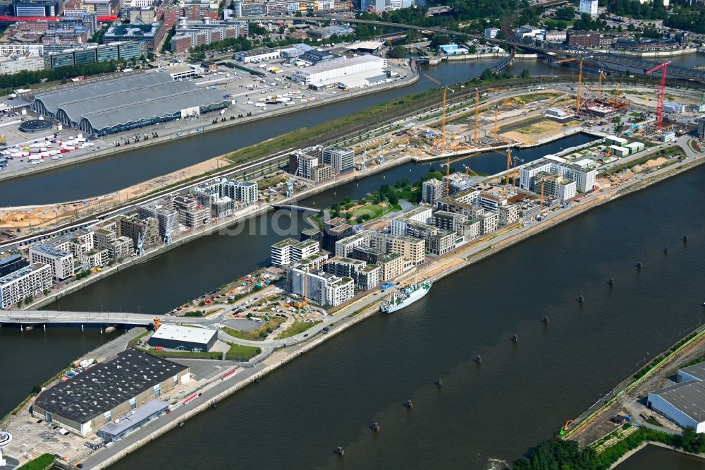 Luftbild Hamburg - Entwicklungsgebiet der Wohngebiets- und Gewerbeflächen entlang der Baakenallee und Versmannstraße am Baakenhafen in Hamburg, Deutschland