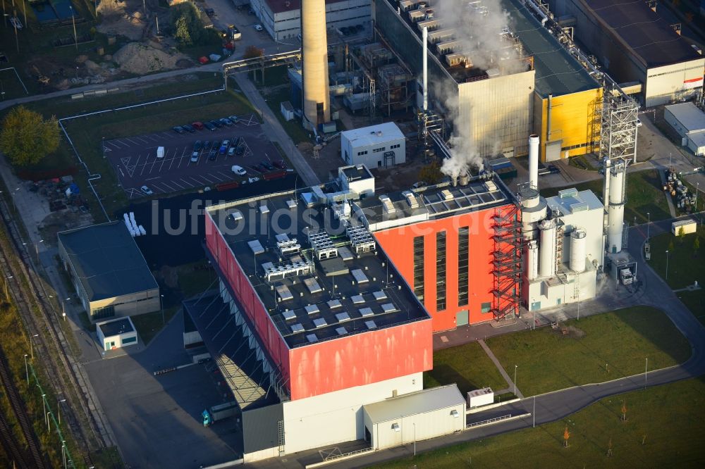 Premnitz von oben - E.ON Müllverbrennungsanlage / Heizkraftwerk in Premnitz im Bundesland Brandenburg