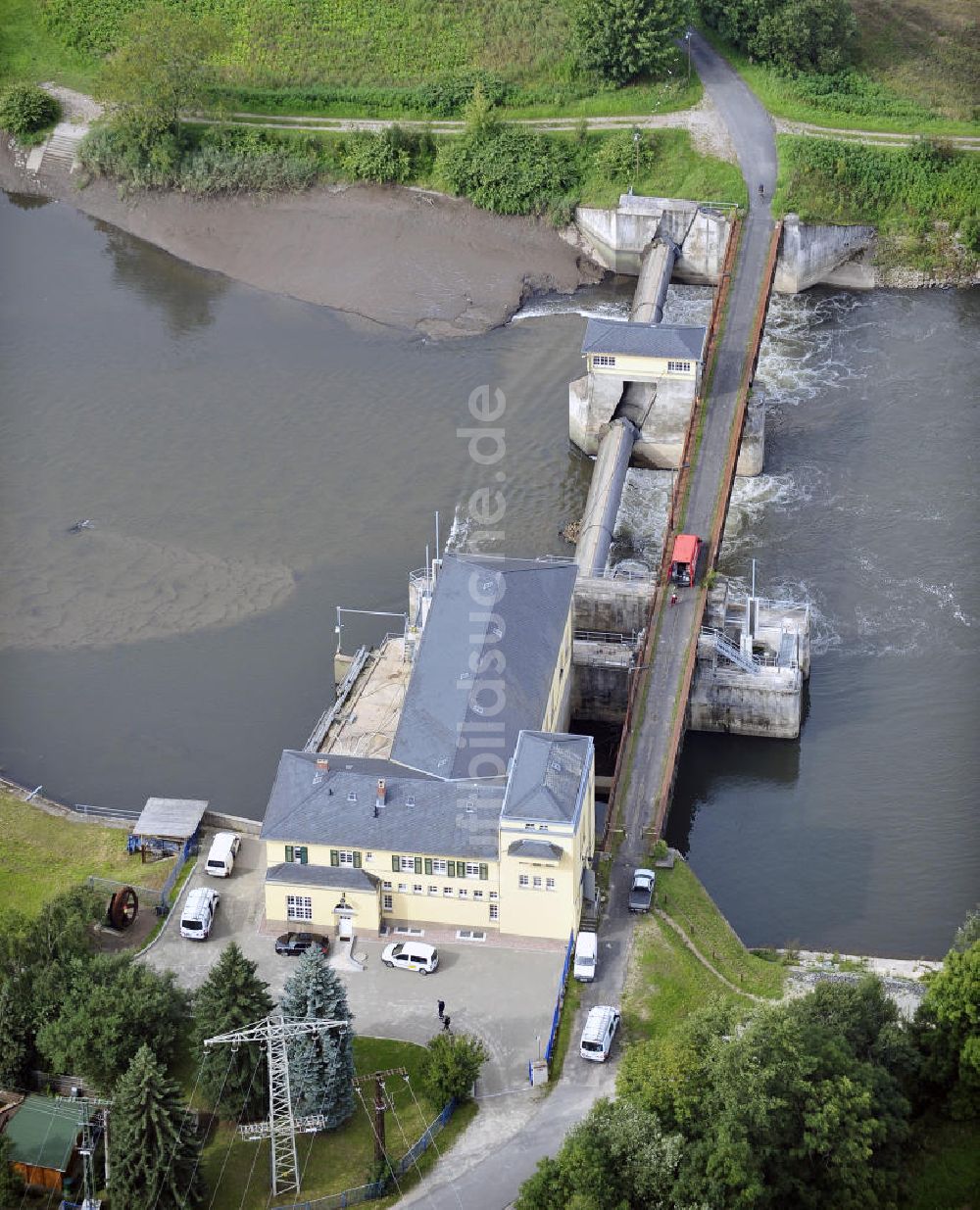 Krauthausen aus der Vogelperspektive: E.ON Werra-Wasserkraftwerk Spichra