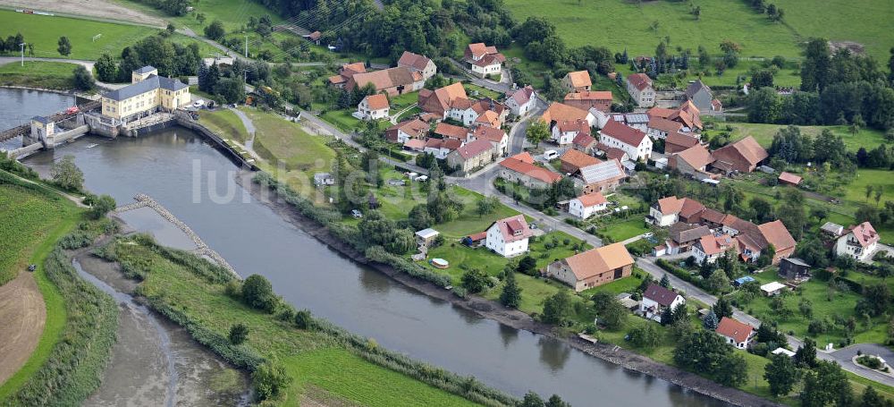Luftbild Krauthausen - E.ON Werra-Wasserkraftwerk Spichra