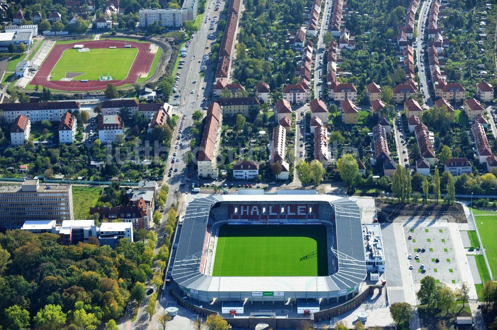 Luftbild Halle / Saale - Erdgas Sportpark Halle / Saale