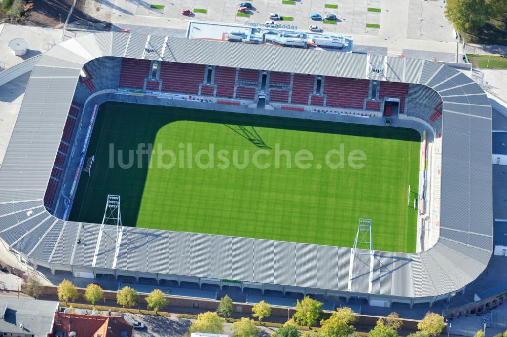 Halle / Saale von oben - Erdgas Sportpark Halle / Saale