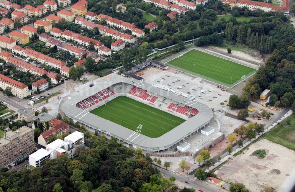 Halle / Saale aus der Vogelperspektive: Erdgas Sportpark Halle / Saale