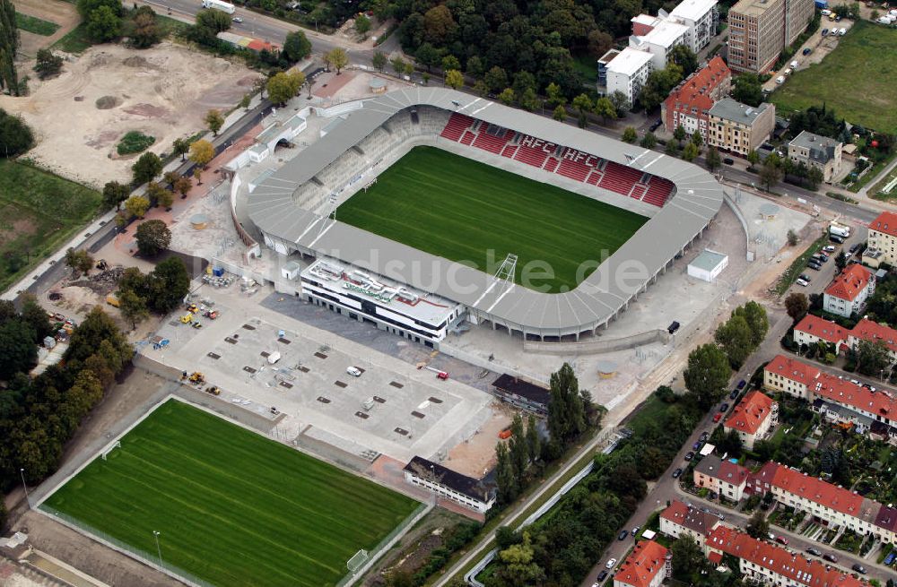 Halle / Saale aus der Vogelperspektive: Erdgas Sportpark Halle / Saale