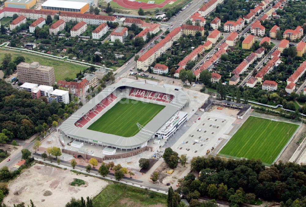 Halle / Saale aus der Vogelperspektive: Erdgas Sportpark Halle / Saale