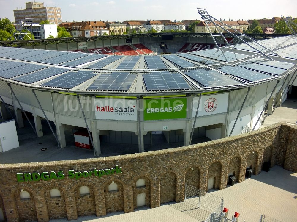 Halle (Saale) aus der Vogelperspektive: ERDGAS Sportpark in Halle ( Saale ) im Bundesland Sachsen-Anhalt