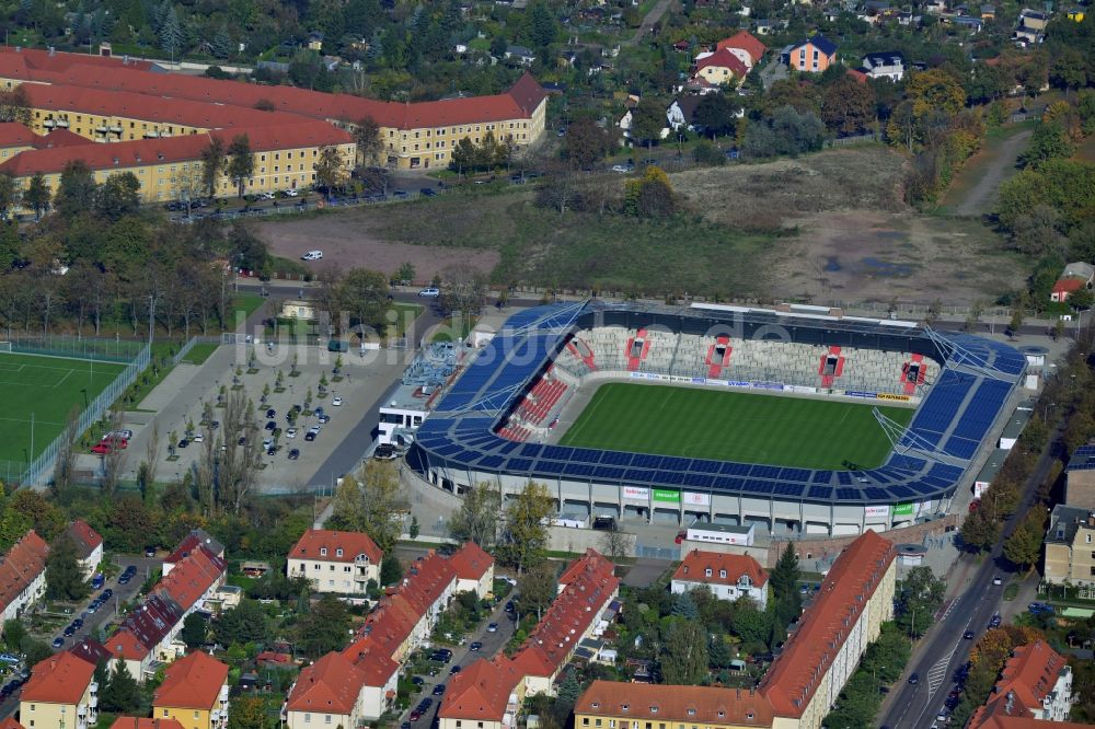 Luftbild Halle (Saale) - Erdgas Sportpark in Halle (Saale) im Bundesland Sachsen-Anhalt