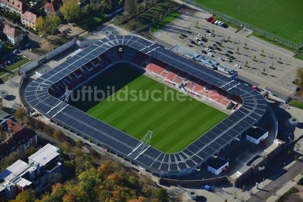 Luftbild Halle (Saale) - Erdgas Sportpark in Halle (Saale) im Bundesland Sachsen-Anhalt