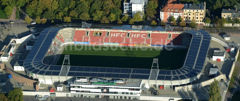 Luftaufnahme Halle (Saale) - Erdgas Sportpark in Halle (Saale) im Bundesland Sachsen-Anhalt