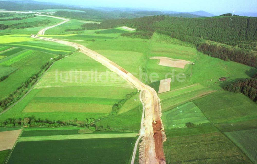 Luftaufnahme Harz - Erdgastrassenbau in der Harzvorlandschaft bei Wernigerode.