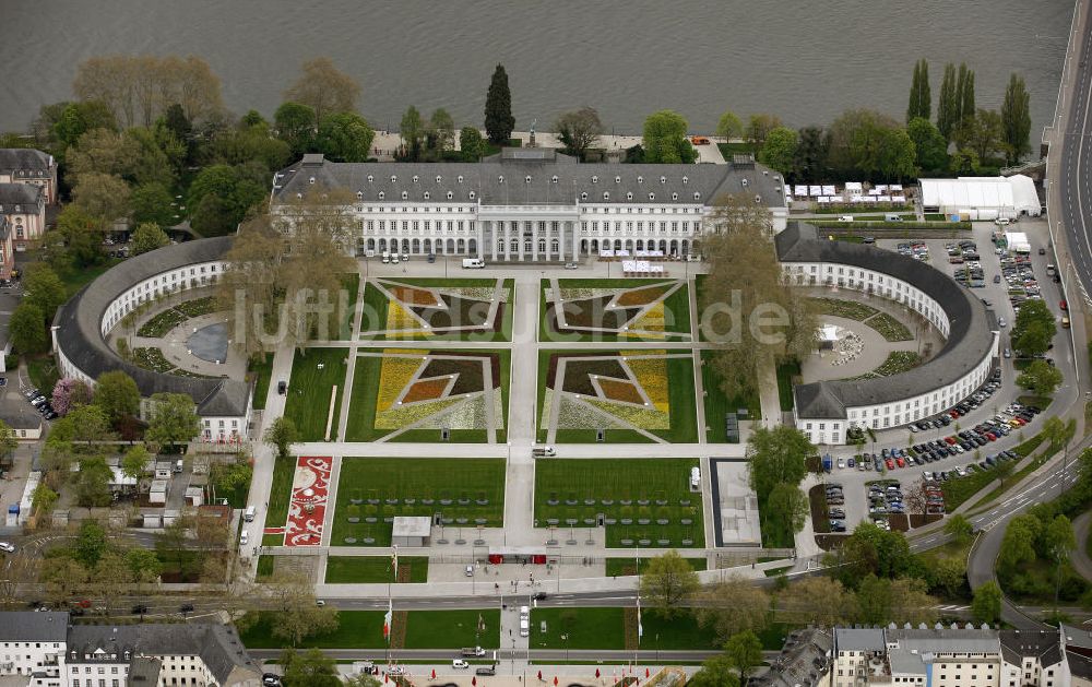 Koblenz von oben - Eröffnung der BUGA 2011 am Kurfürstlichen Schloss in Koblenz