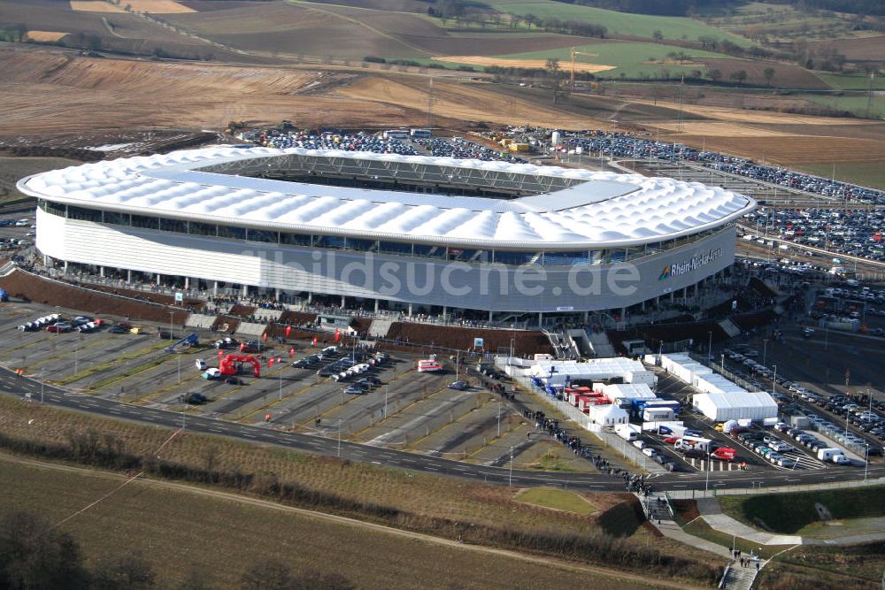 Sinsheim aus der Vogelperspektive: Eröffnung der Rhein-Neckar-Arena in Sinsheim