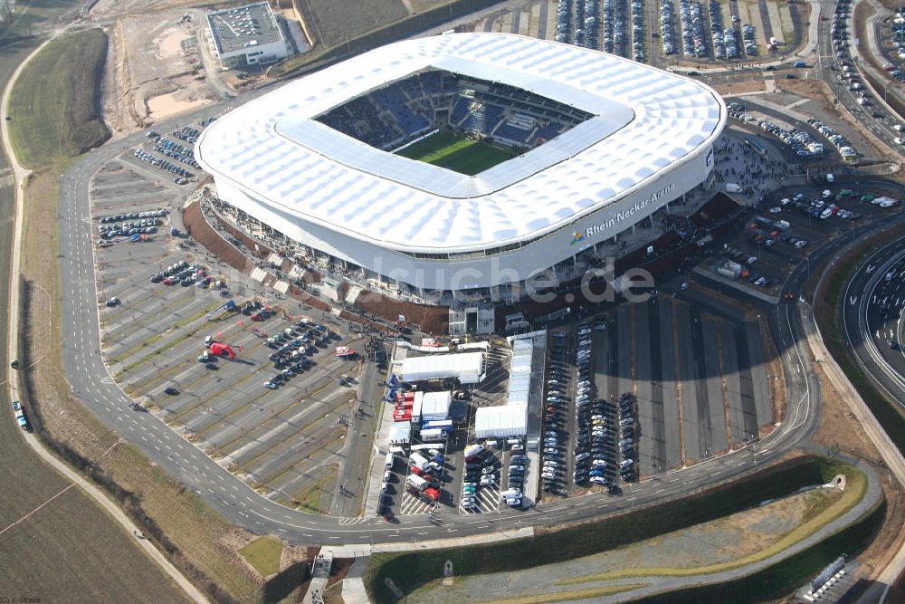 Luftaufnahme Sinsheim - Eröffnung der Rhein-Neckar-Arena in Sinsheim