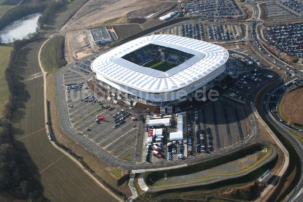 Sinsheim aus der Vogelperspektive: Eröffnung der Rhein-Neckar-Arena in Sinsheim