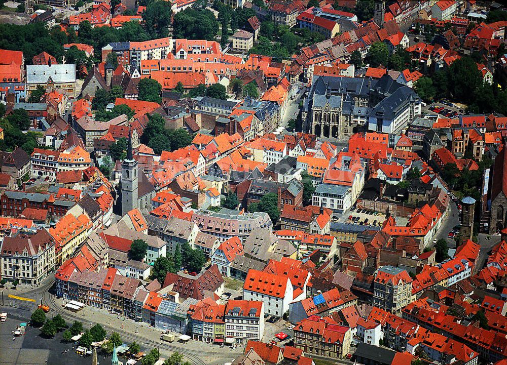 Erfurt von oben - Erfurter Altstadt