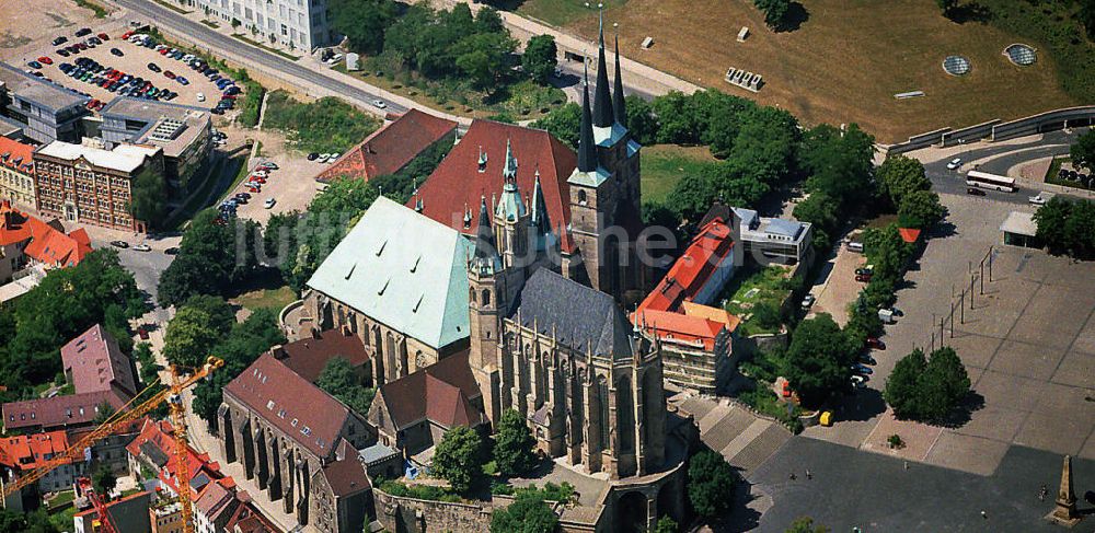 Erfurt von oben - Erfurter Domplatz und Altstadt