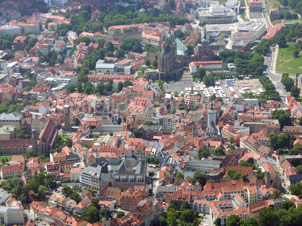 Erfurt / Thüringen aus der Vogelperspektive: Erfurter Stadtansicht mit Dom