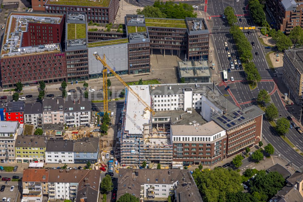 Luftaufnahme Dortmund - Erganzungs- Baustelle der Hotelanlage Hotel Unique in Dortmund im Bundesland Nordrhein-Westfalen, Deutschland