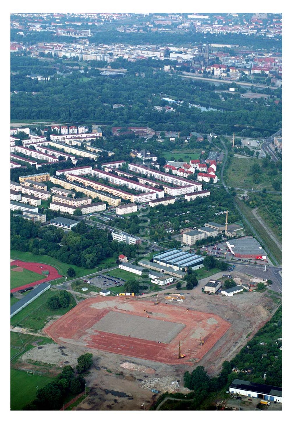 Luftbild Magdeburg - Ernst-Grube-Stadion Magdeburg