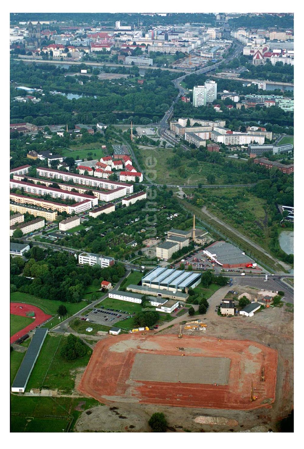 Luftaufnahme Magdeburg - Ernst-Grube-Stadion Magdeburg