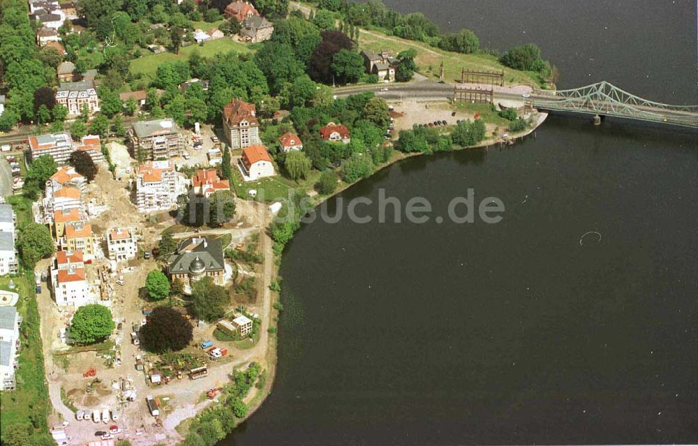 Luftaufnahme Potsdam - Errichtung von Neubauwohnungen am Glienicker Horn in Potsdam.