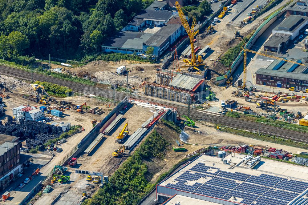 Luftbild Bochum - Ersatzneubau des Autobahn- Brückenbauwerk BAB A40 in Bochum im Bundesland Nordrhein-Westfalen, Deutschland