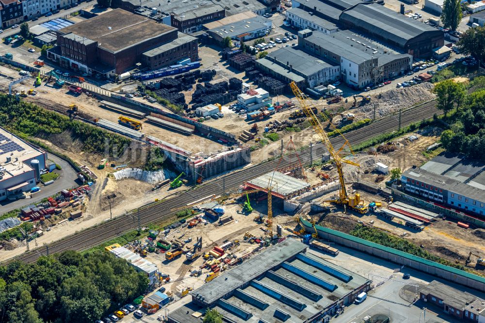 Bochum von oben - Ersatzneubau des Autobahn- Brückenbauwerk BAB A40 in Bochum im Bundesland Nordrhein-Westfalen, Deutschland