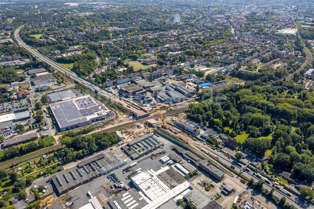 Bochum aus der Vogelperspektive: Ersatzneubau des Autobahn- Brückenbauwerk BAB A40 in Bochum im Bundesland Nordrhein-Westfalen, Deutschland