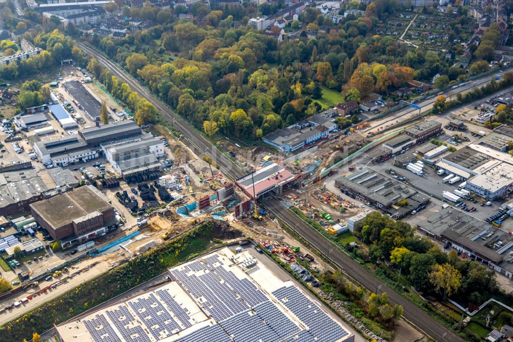 Luftbild Bochum - Ersatzneubau des Autobahn- Brückenbauwerk BAB A40 in Bochum im Bundesland Nordrhein-Westfalen, Deutschland