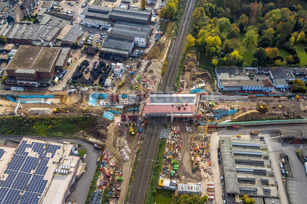 Luftaufnahme Bochum - Ersatzneubau des Autobahn- Brückenbauwerk BAB A40 in Bochum im Bundesland Nordrhein-Westfalen, Deutschland