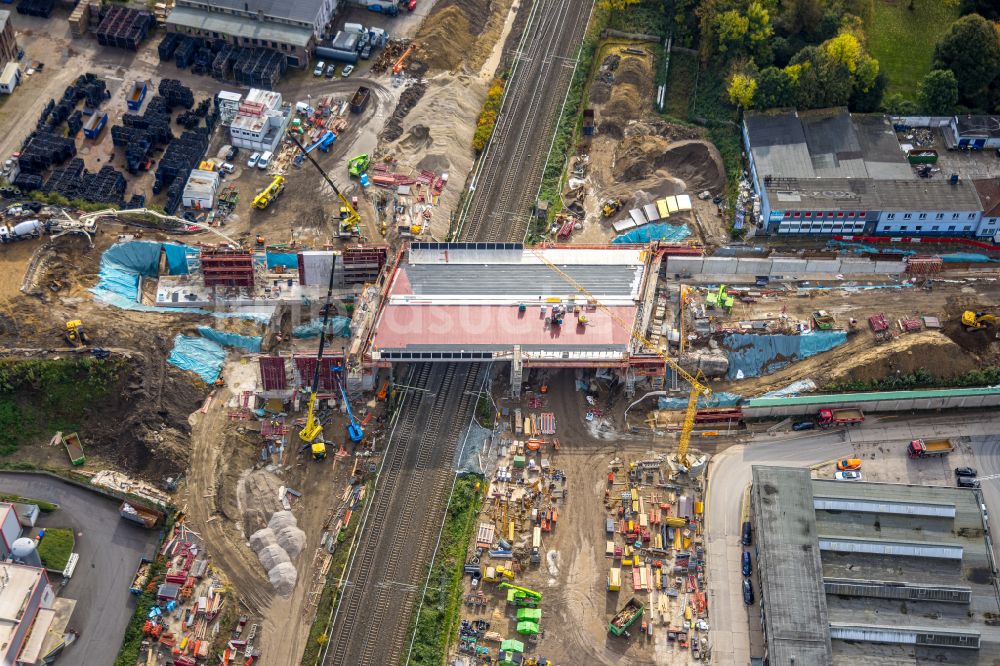 Bochum von oben - Ersatzneubau des Autobahn- Brückenbauwerk BAB A40 in Bochum im Bundesland Nordrhein-Westfalen, Deutschland