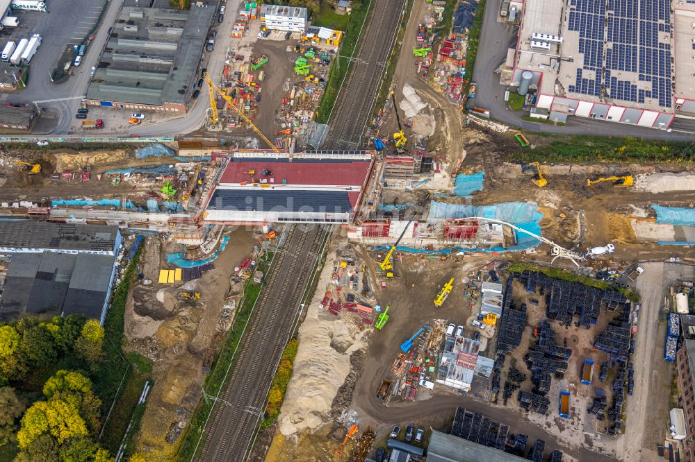 Luftbild Bochum - Ersatzneubau des Autobahn- Brückenbauwerk BAB A40 in Bochum im Bundesland Nordrhein-Westfalen, Deutschland