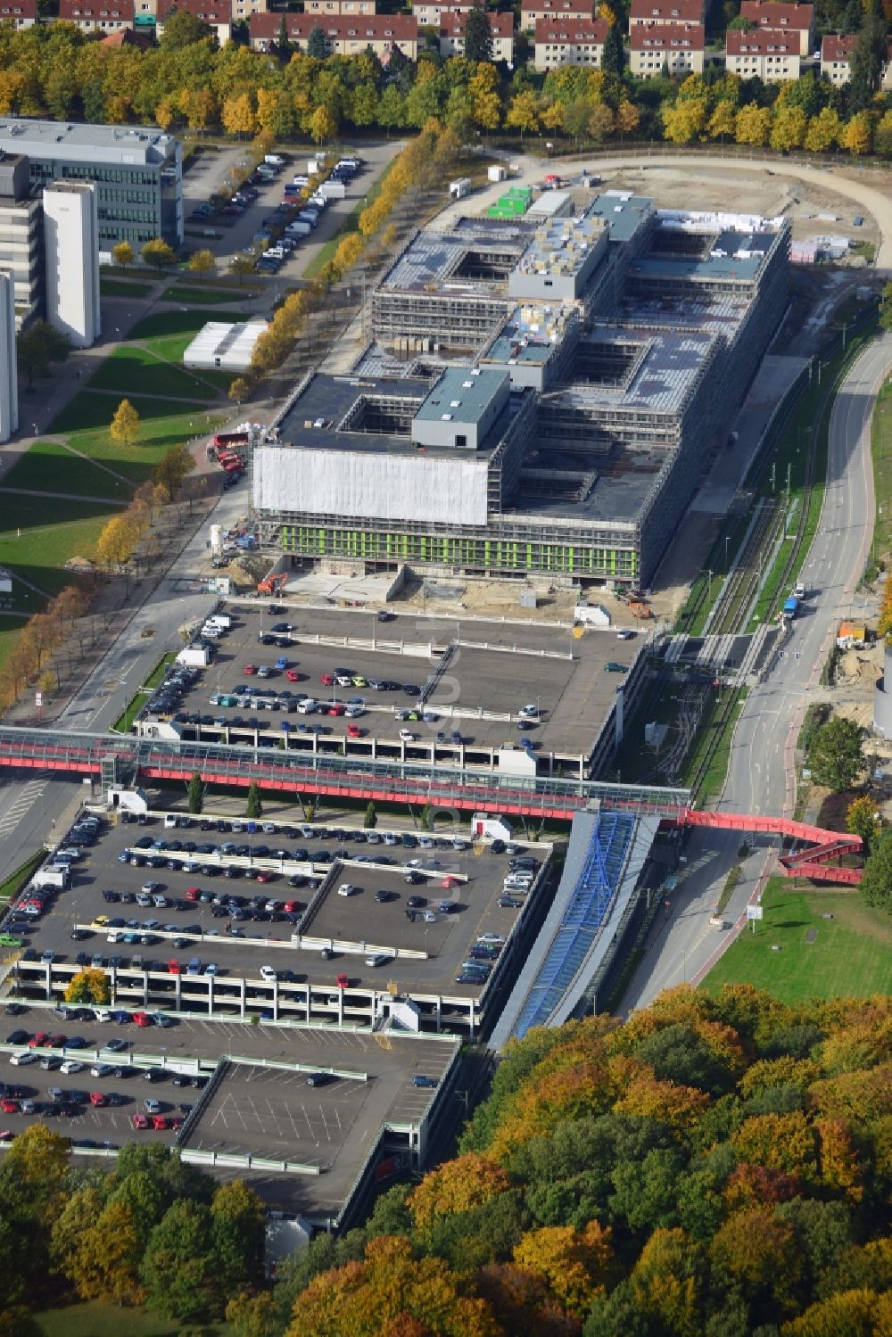 Luftaufnahme Bielefeld - Ersatzneubau auf dem Campus Süd der Universität Bielefeld in Bielefeld im Bundesland Nordrhein-Westfalen