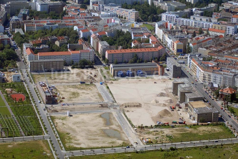 Berlin von oben - Erschließungs- und Abrißarbeiten am Umformwerk in Areal des Stadtentwicklungsgebietes Eldenaer Straße in Berlin