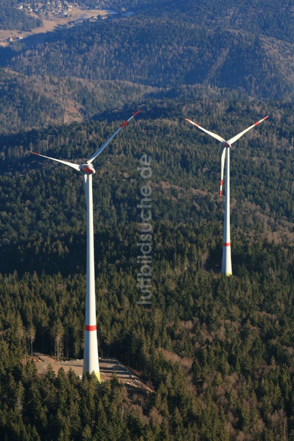 Luftbild Schopfheim - Erster Windpark im Südschwarzwald auf dem Rohrenkopf im Schopfheimer Ortsteil Gersbach im Bundesland Baden-Württemberg