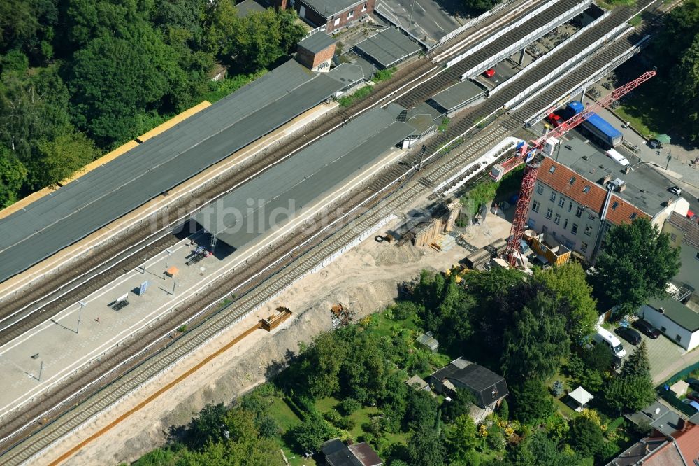 Luftbild Berlin - Erweiterung des S-Bahnhofes Mahlsdorf an der Hönower Straße in Berlin