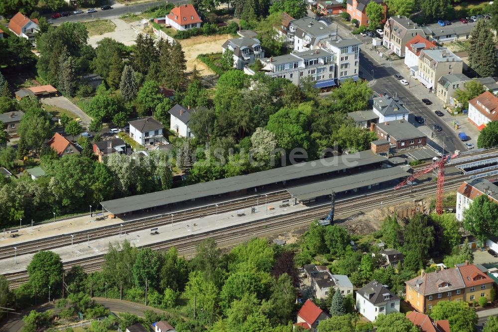 Berlin von oben - Erweiterung des S-Bahnhofes Mahlsdorf an der Hönower Straße in Berlin