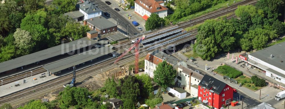 Berlin aus der Vogelperspektive: Erweiterung des S-Bahnhofes Mahlsdorf an der Hönower Straße in Berlin