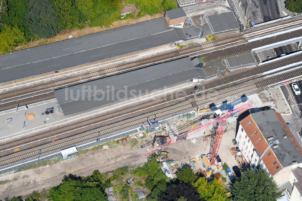 Luftbild Berlin - Erweiterung des S-Bahnhofes Mahlsdorf an der Hönower Straße in Berlin