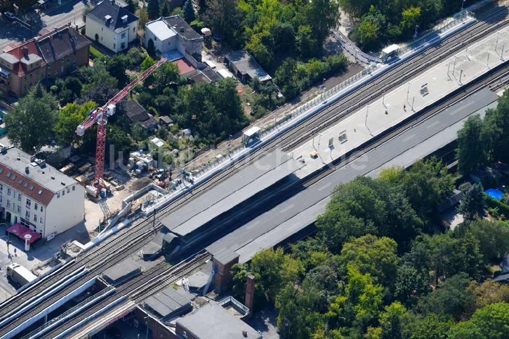 Luftbild Berlin - Erweiterung des S-Bahnhofes Mahlsdorf an der Hönower Straße in Berlin