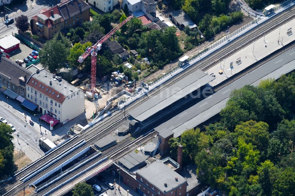 Luftaufnahme Berlin - Erweiterung des S-Bahnhofes Mahlsdorf an der Hönower Straße in Berlin