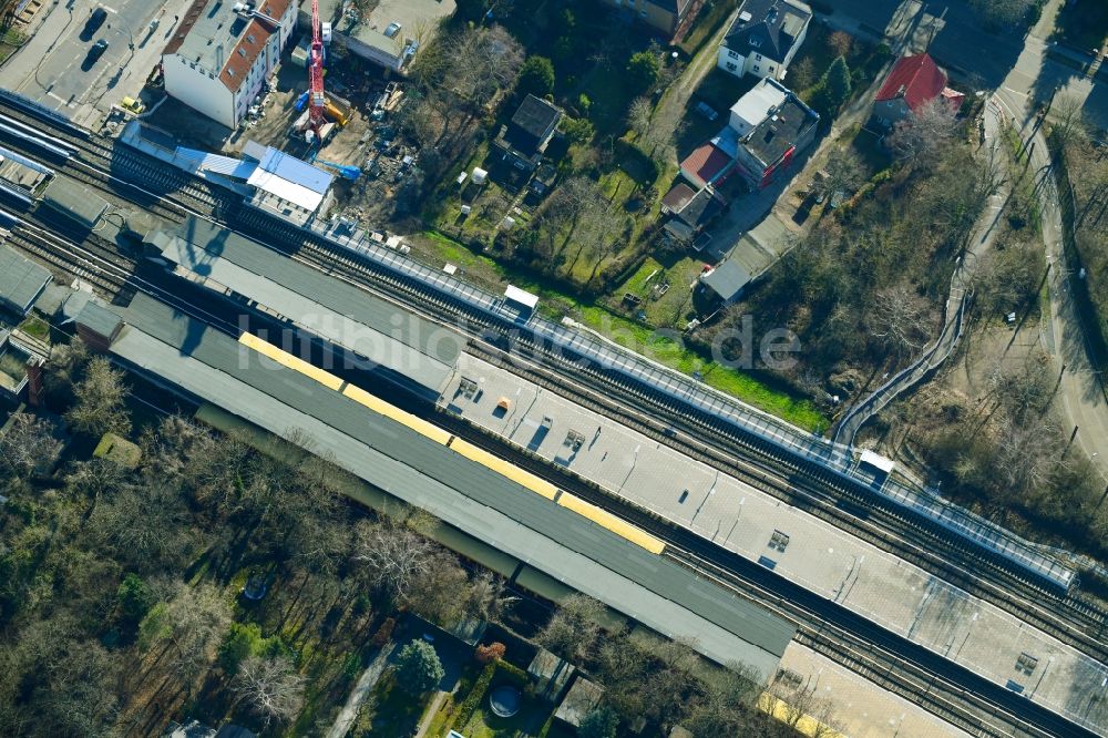 Luftbild Berlin - Erweiterung des S-Bahnhofes Mahlsdorf an der Hönower Straße in Berlin