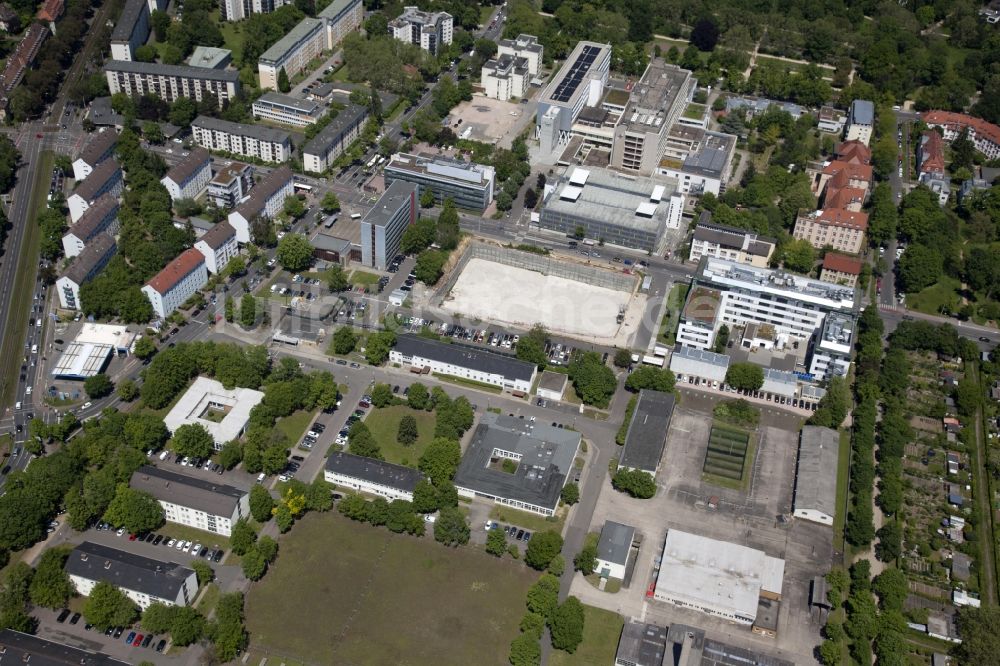 Luftaufnahme Mainz - Erweiterung Forschungs- Gebäude und Bürokomplex des Unternehmens Biontech in Mainz im Bundesland Rheinland-Pfalz