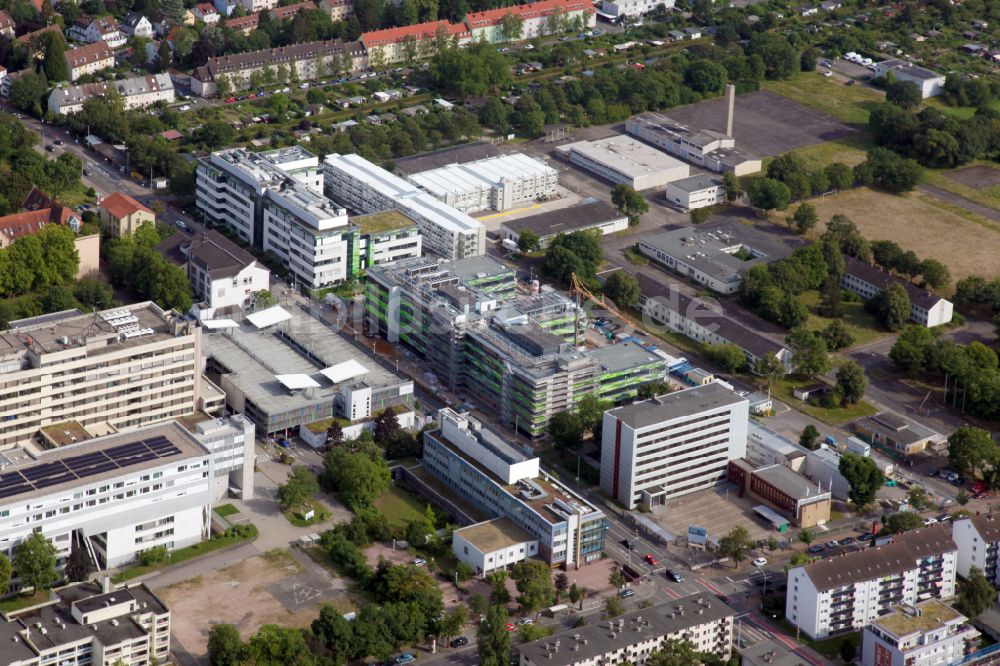 Luftbild Mainz - Erweiterung Forschungs- Gebäude und Bürokomplex des Unternehmens Biontech in Mainz im Bundesland Rheinland-Pfalz