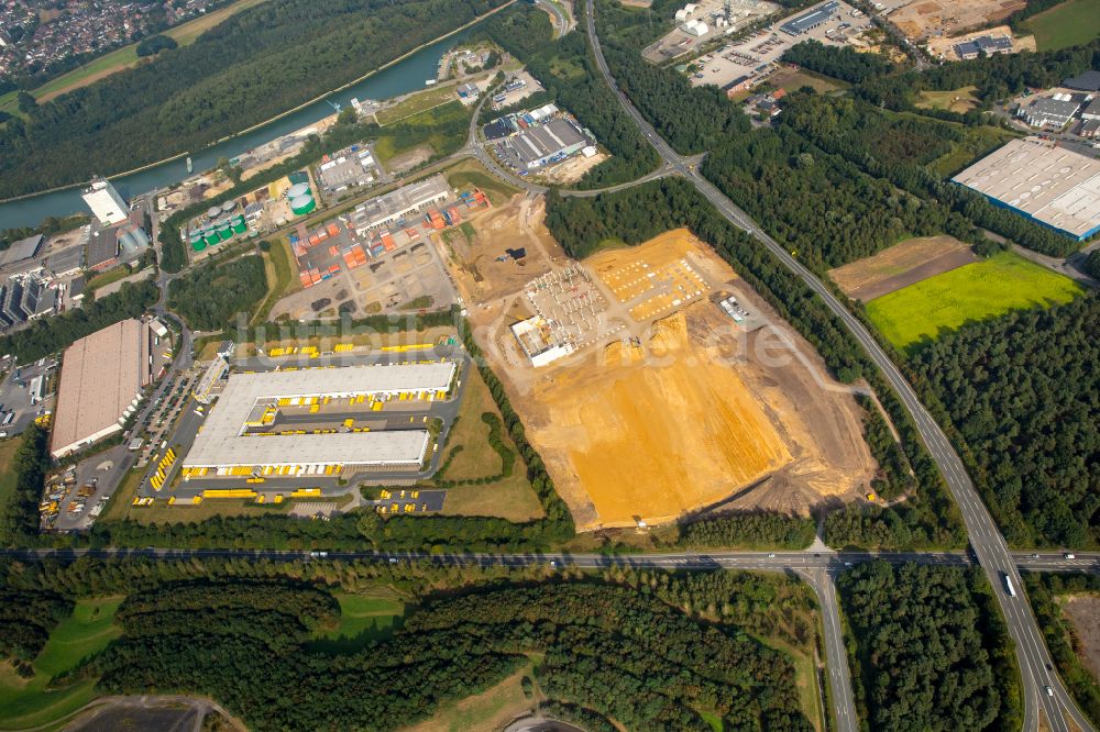 Dorsten aus der Vogelperspektive: Erweiterung des Logistikzentrums Arvato Supply Chain Solutions in Dorsten im Bundesland Nordrhein-Westfalen, Deutschland
