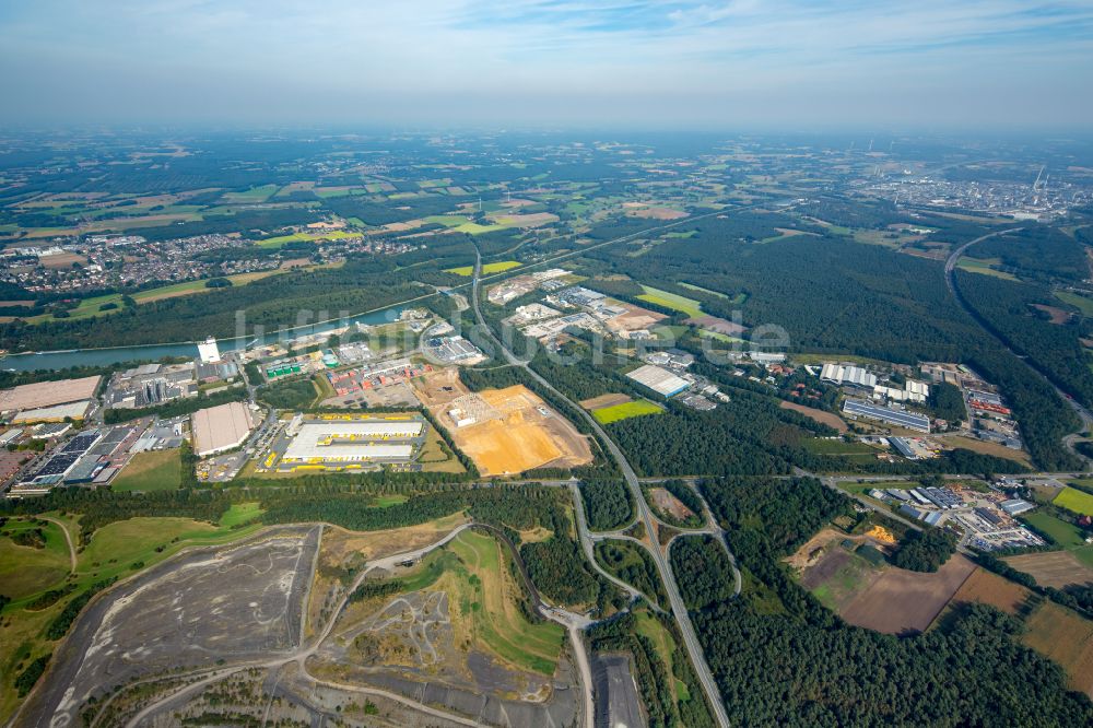 Dorsten von oben - Erweiterung des Logistikzentrums Arvato Supply Chain Solutions in Dorsten im Bundesland Nordrhein-Westfalen, Deutschland