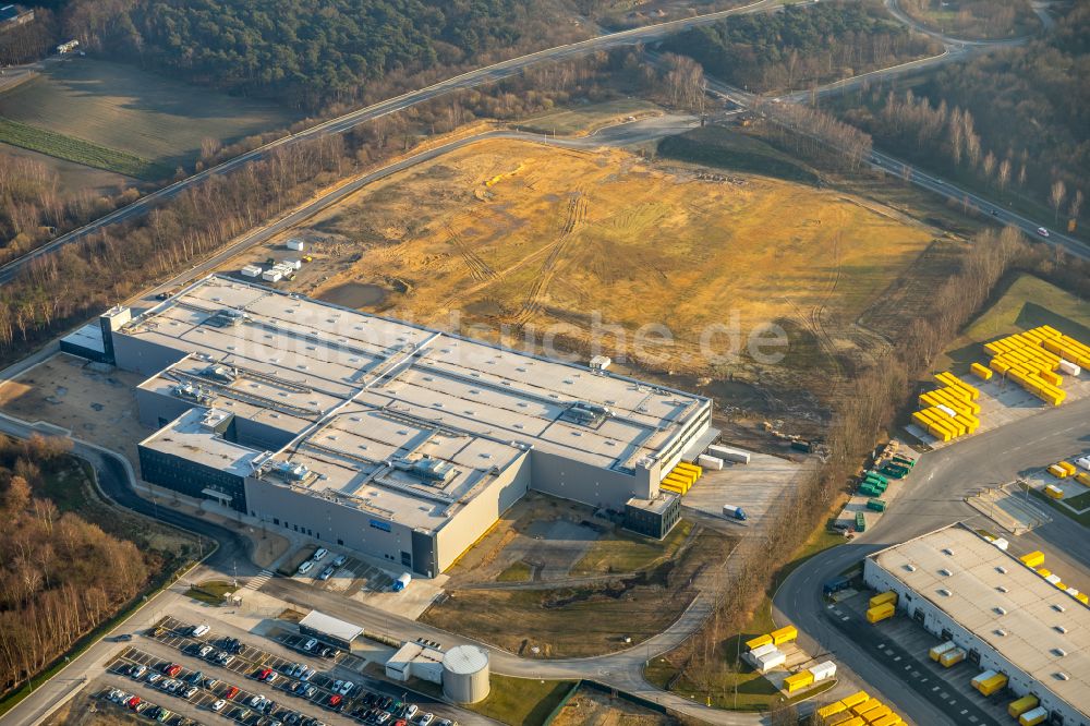 Dorsten aus der Vogelperspektive: Erweiterung des Logistikzentrums Arvato Supply Chain Solutions in Dorsten im Bundesland Nordrhein-Westfalen, Deutschland