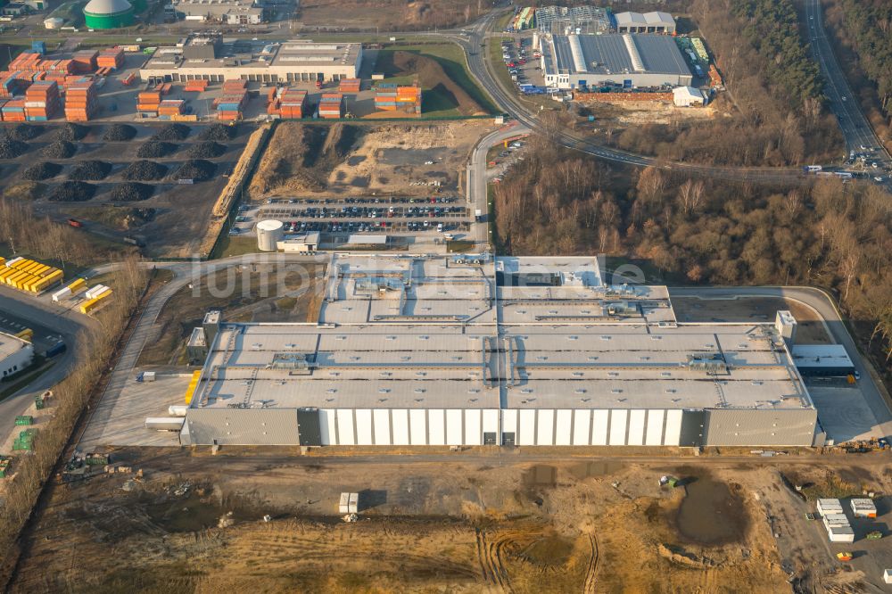 Luftaufnahme Dorsten - Erweiterung des Logistikzentrums Arvato Supply Chain Solutions in Dorsten im Bundesland Nordrhein-Westfalen, Deutschland