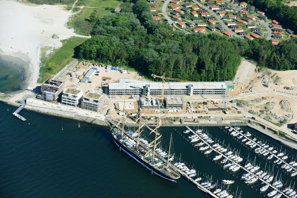 Luftbild Travemünde - Erweiterung des Priwall Hafen im Stadtteil Travemünde in Lübeck im Bundesland Schleswig-Holstein